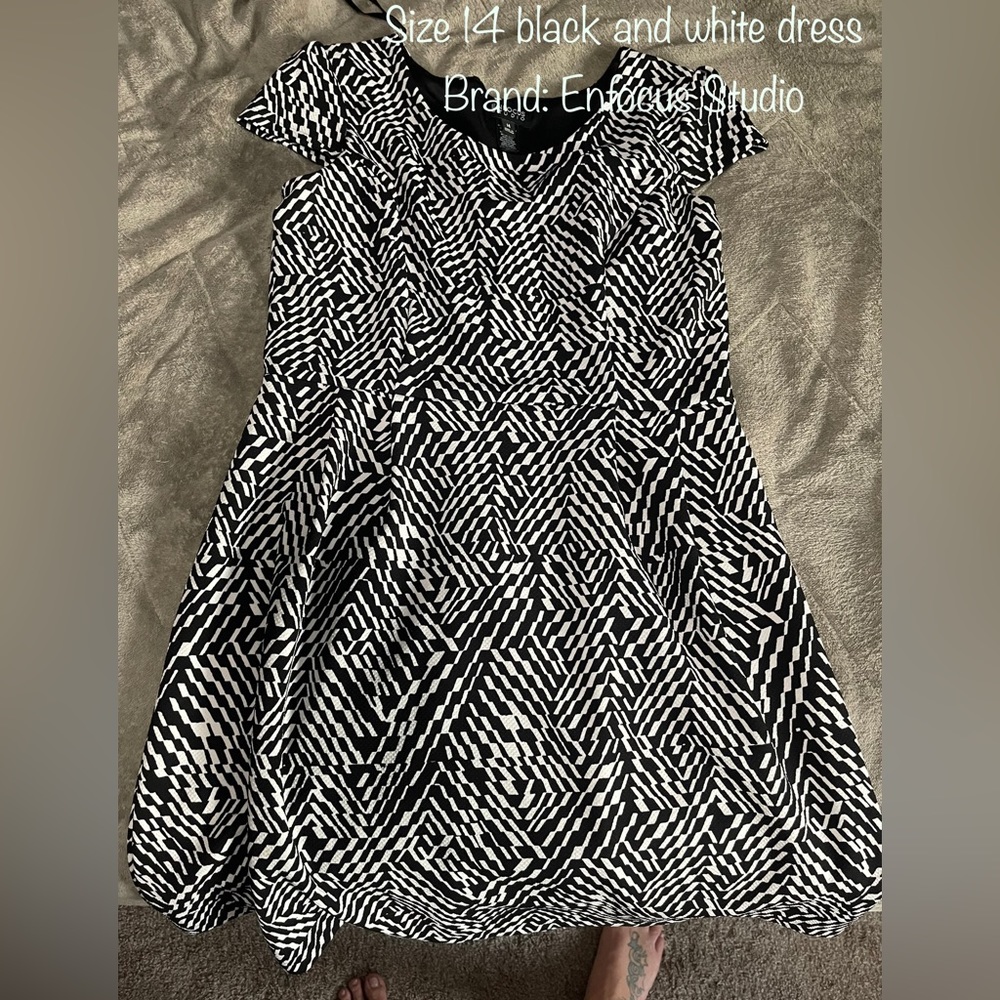 Black and white mini dress